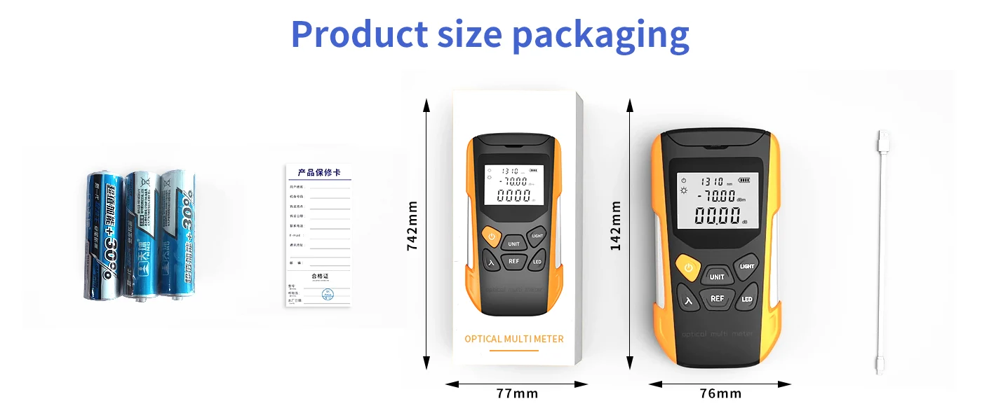 G9 Optical Power Meter dimensions and packaging